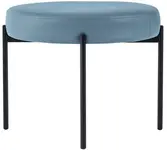 PAPERFLOW Banc GAIA, rond, habillage similicuir, bleu