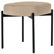PAPERFLOW Banc oval GAIA, taille S, habillage tissu, ivoire