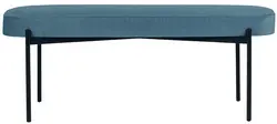 PAPERFLOW Banc oval GAIA, taille L, habillage tissu, bleu