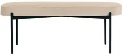 PAPERFLOW Banc oval GAIA, taille L, habillage tissu, ivoire