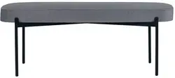 PAPERFLOW Banc oval GAIA, taille L, habillage tissu, gris