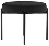 PAPERFLOW Banc GAIA, rond, habillage velours, noir