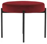 PAPERFLOW Banc GAIA, rond, habillage velours, rouge