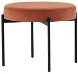 PAPERFLOW Banc GAIA, rond, habillage velours, rouille