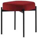PAPERFLOW Banc oval GAIA, taille S, habillage velours, rouge