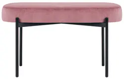 PAPERFLOW Banc oval GAIA, taille M, habillage velours, rose