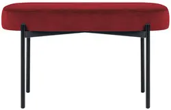 PAPERFLOW Banc oval GAIA, taille M, habillage velours, rouge