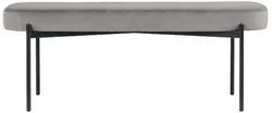 PAPERFLOW Banc oval GAIA, taille L, habillage velours, gris