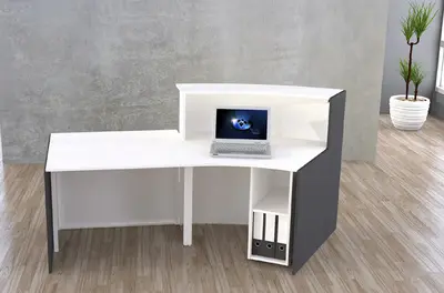 kerkmann Comptoir arrondi BARI, espace conseil, anthracite