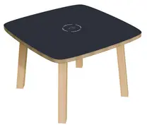 PAPERFLOW Table d'appoint WOODY, en bois massif, anthracite