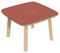 PAPERFLOW Table d'appoint WOODY, en bois massif, rouge