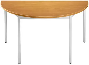 SODEMATUB Table de réunion 120DRMA, demi-rond, merisier/alu