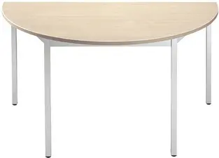 SODEMATUB Table de réunion 140DREA, demi-rond, érable/alu