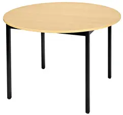 SODEMATUB Table universelle 80ROHN, rond, 800 mm, hêtre/noir