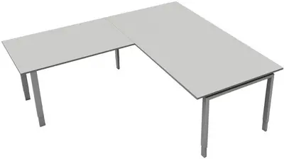 kerkmann Table de conférence Form 5 à élément d'angle, gris