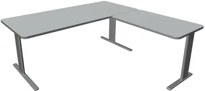 kerkmann Bureau UNIC avec extension, (L)1.800 mm, gris clair