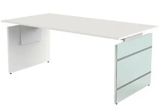 kerkmann Bureau avec piètement panneau LUGANO, blanc