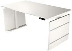 kerkmann Bureau assis-debout avec panneau Move 3, blanc