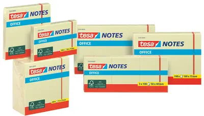 tesa Bloc standard adhésif Office Notes, 50 x 75 mm, jaune