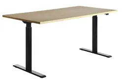 Topstar Bureau réglable en hauteur, (L)1.600 mm, noir/érable