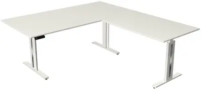 kerkmann Table de bureau assis-debout Move 3 fresh, blanc