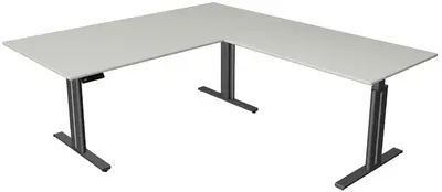 kerkmann Table de bureau assis-debout Move 3 elegant, gris