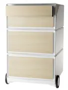 PAPERFLOW Caisson mobile "easyBox", 4 tiroirs, blanc/hêtre