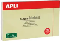 APLI Notes adhésives "CLASSIC Notes!", 125 x 75 mm, jaune