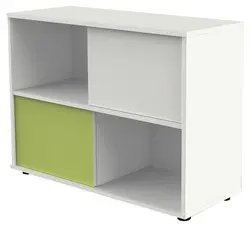 kerkmann Étagère à portes coulissantes, blanc/vert