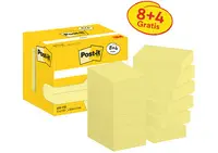 Post-it Bloc-note adhésif, 51 x 38 mm, jaune, promotion 8+4