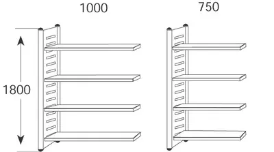 kerkmann Rayonnage "M2", (L)1.000 x (H)1.800 mm