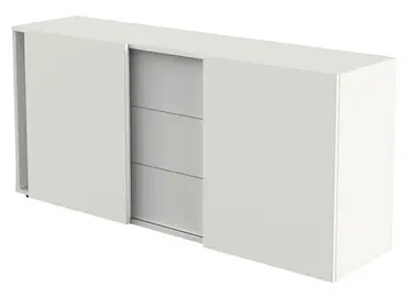 kerkmann Bahut, 3 tiroirs + 2 portes coulissantes, blanc