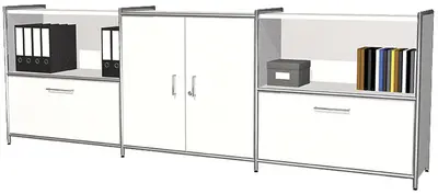 kerkmann Bahut ARTLINE, 2 hauteurs de classeur, blanc