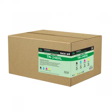 UPRINT PACK 4 TONERS REMANUFACTURES BROTHER 248XL-REMPLACE TN248XL BK/C/M/Y