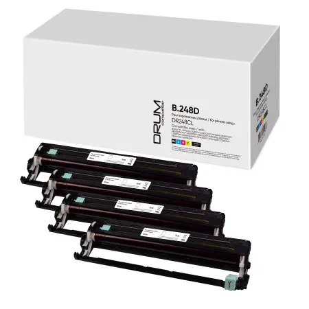 NEUTRE PACK 4 TAMBOURS COMPATIBLES BROTHER 248-REMPLACE DR248CL BK/C/M/Y