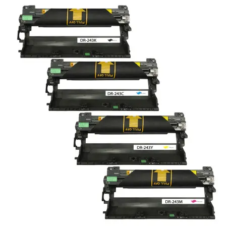 NEUTRE PACK 4 TAMBOURS COMPATIBLES BROTHER 243-REMPLACE DR243CL BK/C/M/Y