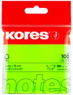 Kores Note adhésive "NEON", 75 x 75mm, uni, jaune fluo