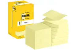 Post-it Bloc-note adhésif z-notes, 76 x 76 mm, jaune