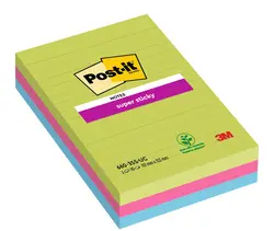 Post-it Bloc-notes super sticky notes, 101 x 152 mm, ligné