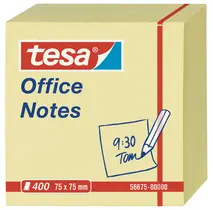 tesa Bloc cube avec notes adhésives Office Notes, 75 x 75 mm