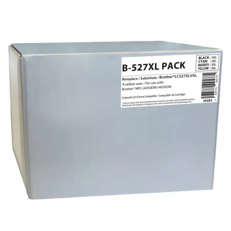 NEUTRE PACK 4 CARTOUCHES COMPATIBLES BROTHER 527XL-REMPLACE LC527XLVAL BK/C/M/Y