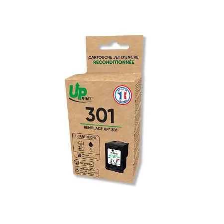 UPRINT MIF CARTOUCHE REMANUFACTUREE HP 301-REMPLACE CH561EE BLACK