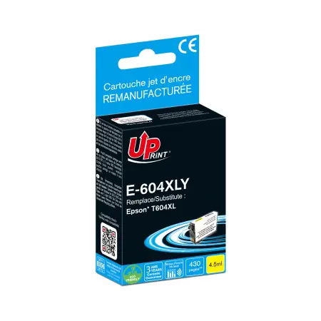 UPRINT CARTOUCHE REMANUFACTUREE EPSON 604XL-REMPLACE T10H440 YELLOW