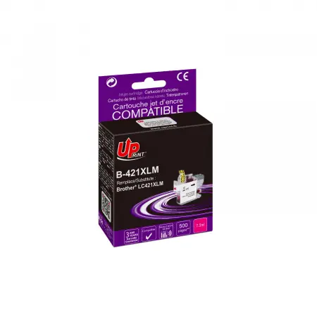 UPRINT CARTOUCHE COMPATIBLE BROTHER 421XL-REMPLACE LC421XL MAGENTA