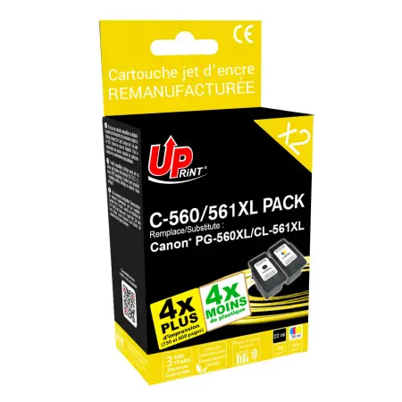 UPRINT PACK 2 CARTOUCHES REMA. CANON 560XL/561XL- PG560XL/CL561XL BK/3CL