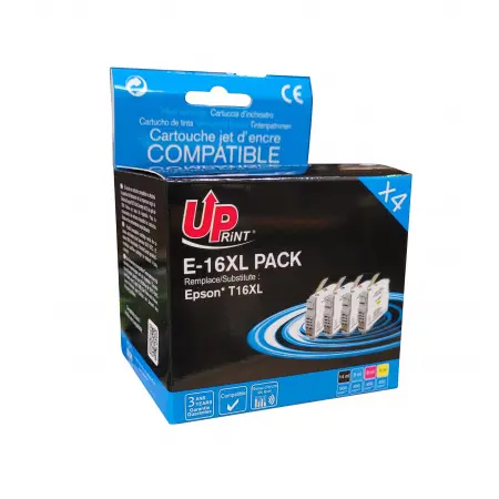UPRINT PACK 4 CARTOUCHES COMPATIBLES EPSON 16XL-REMPLACE T163640 BK/C/M/Y
