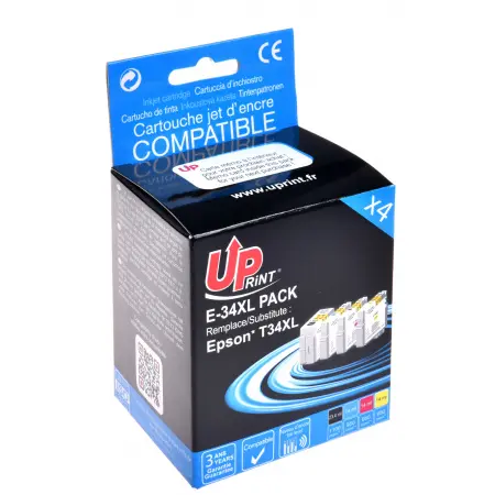 UPRINT PACK 4 CARTOUCHES COMPATIBLES EPSON 34XL-REMPLACE T347640 BK/C/M/Y