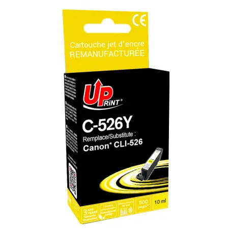 UPRINT CARTOUCHE REMANUFACTUREE CANON 526-REMPLACE CLI526 YELLOW