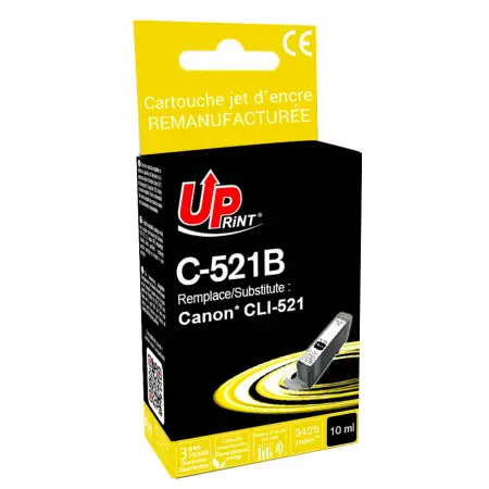 UPRINT CARTOUCHE REMANUFACTUREE CANON 521-REMPLACE CLI521 BLACK