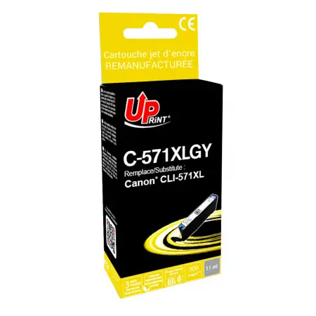 UPRINT CARTOUCHE REMANUFACTUREE CANON 571XL-REMPLACE CLI571XL GREY